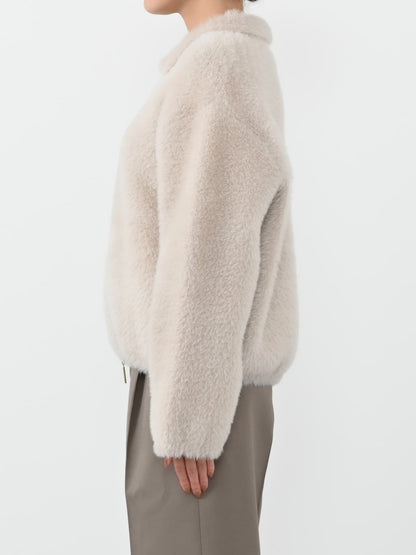 ダブルフェイスフェザージップブルゾン　[通常]