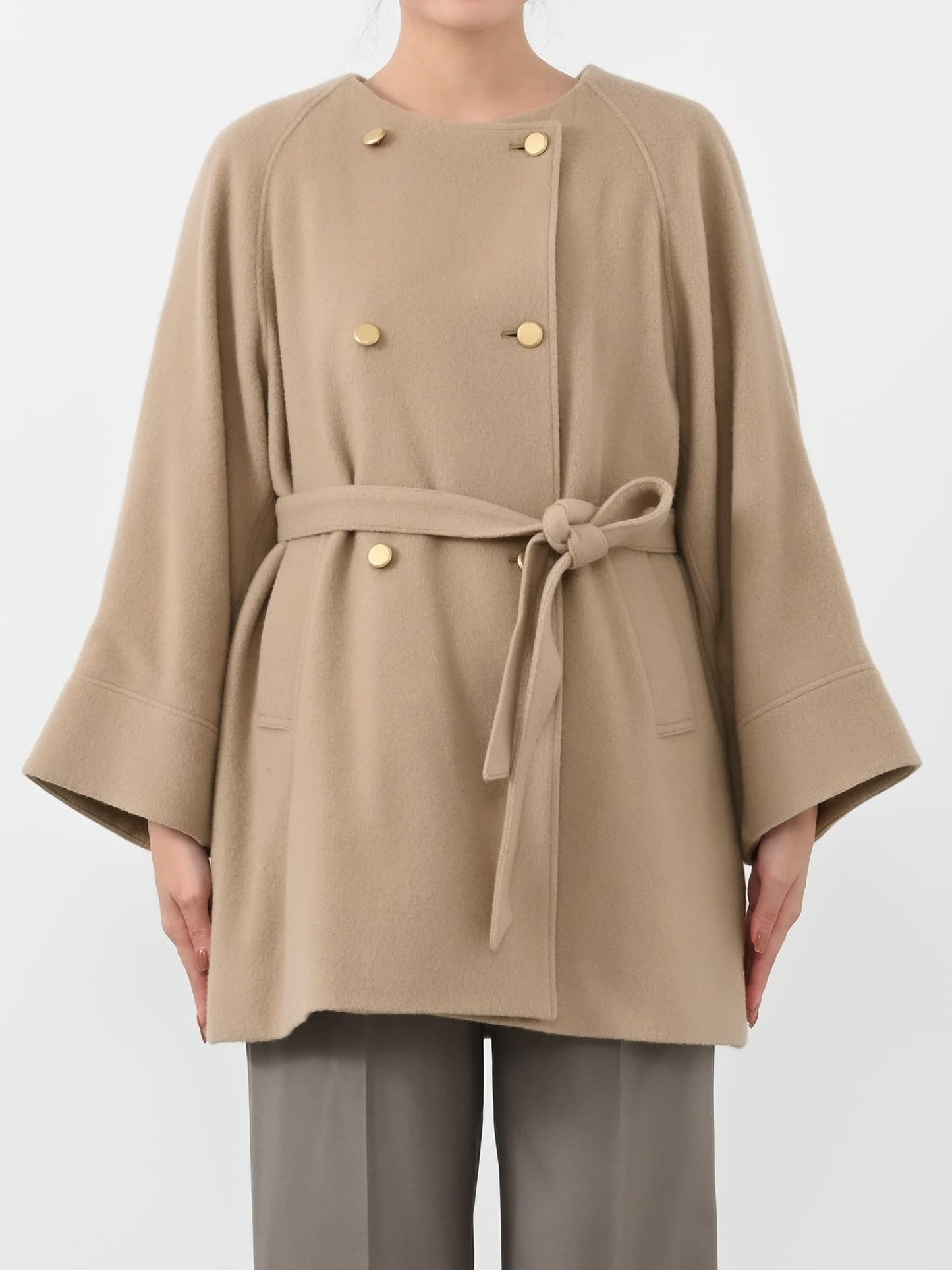 ＜sweetweb掲載＞2wayカラーゴールドボタンミドルコート　[通常]