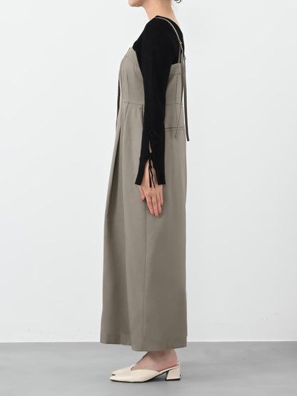 フロントボタンIラインジャンパースカート-short & regular　[通常]