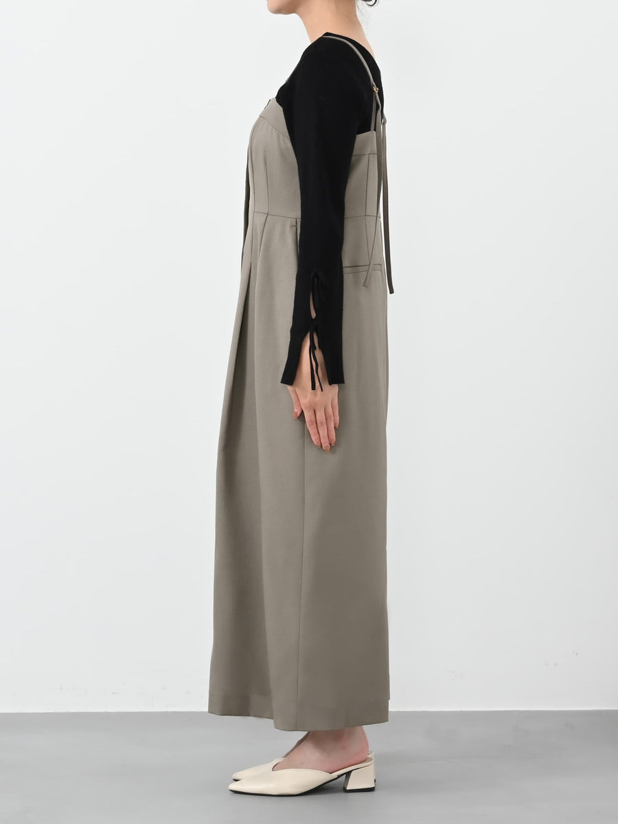 フロントボタンIラインジャンパースカート-short & regular　[通常]