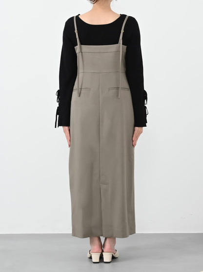 フロントボタンIラインジャンパースカート-short & regular　[通常]