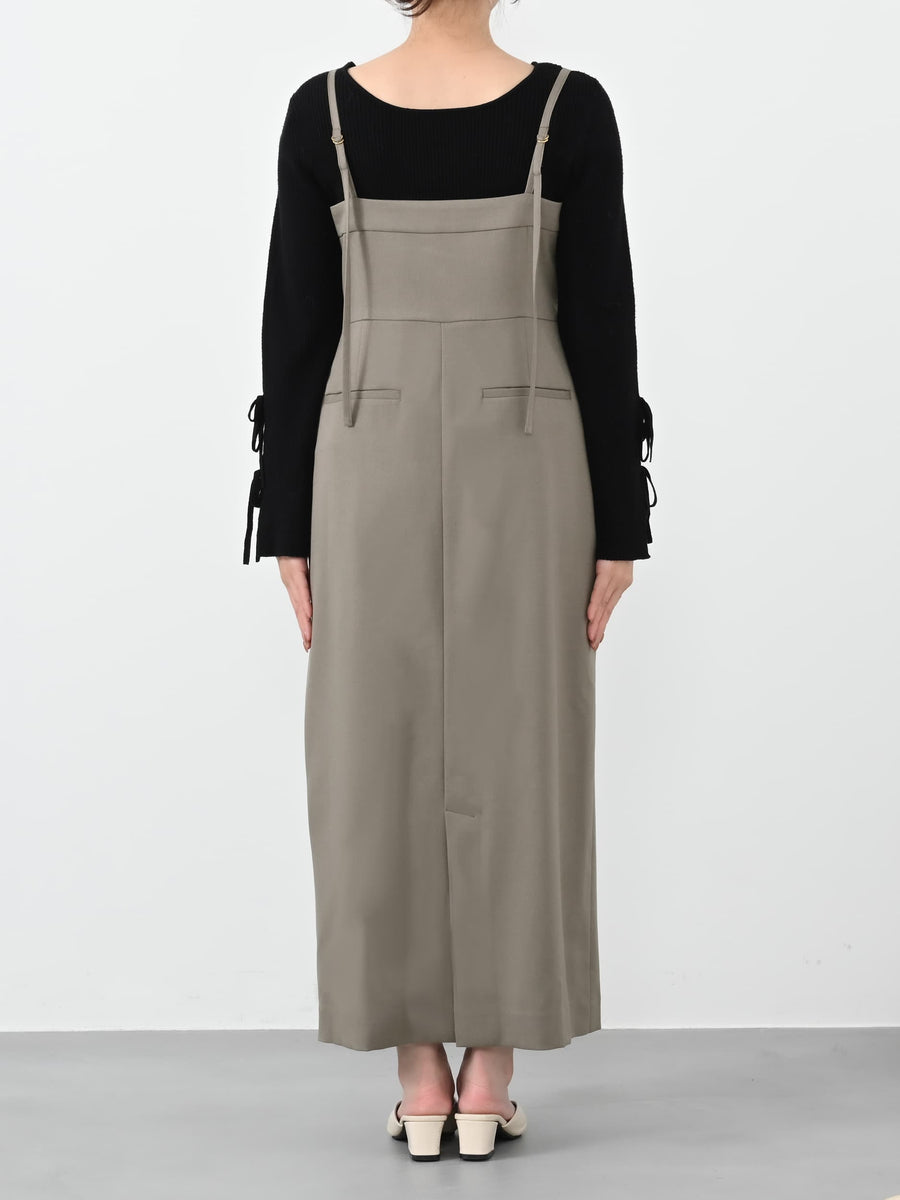 フロントボタンIラインジャンパースカート-short & regular　[通常]