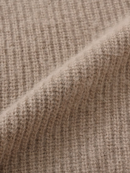 フォックスアンゴラVネックパターン柄ニット　[通常]