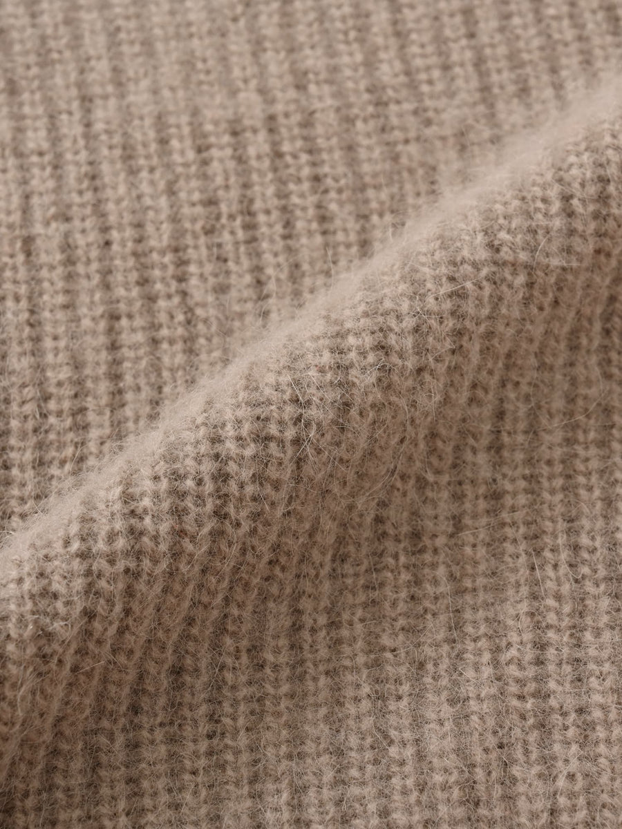 フォックスアンゴラVネックパターン柄ニット　[通常]