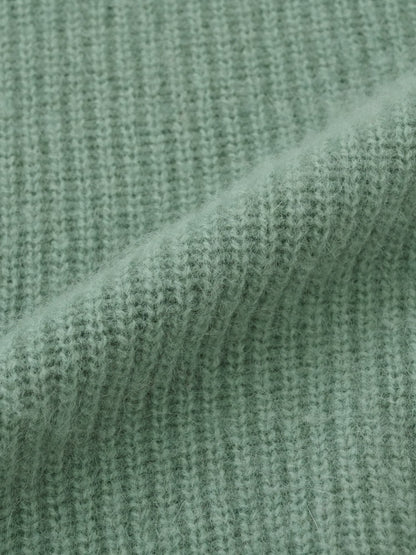 フォックスアンゴラVネックパターン柄ニット　[通常]