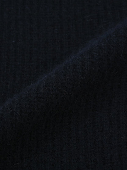 フォックスアンゴラVネックパターン柄ニット　[通常]