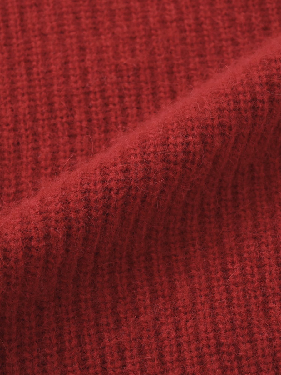 フォックスアンゴラVネックパターン柄ニット　[通常]