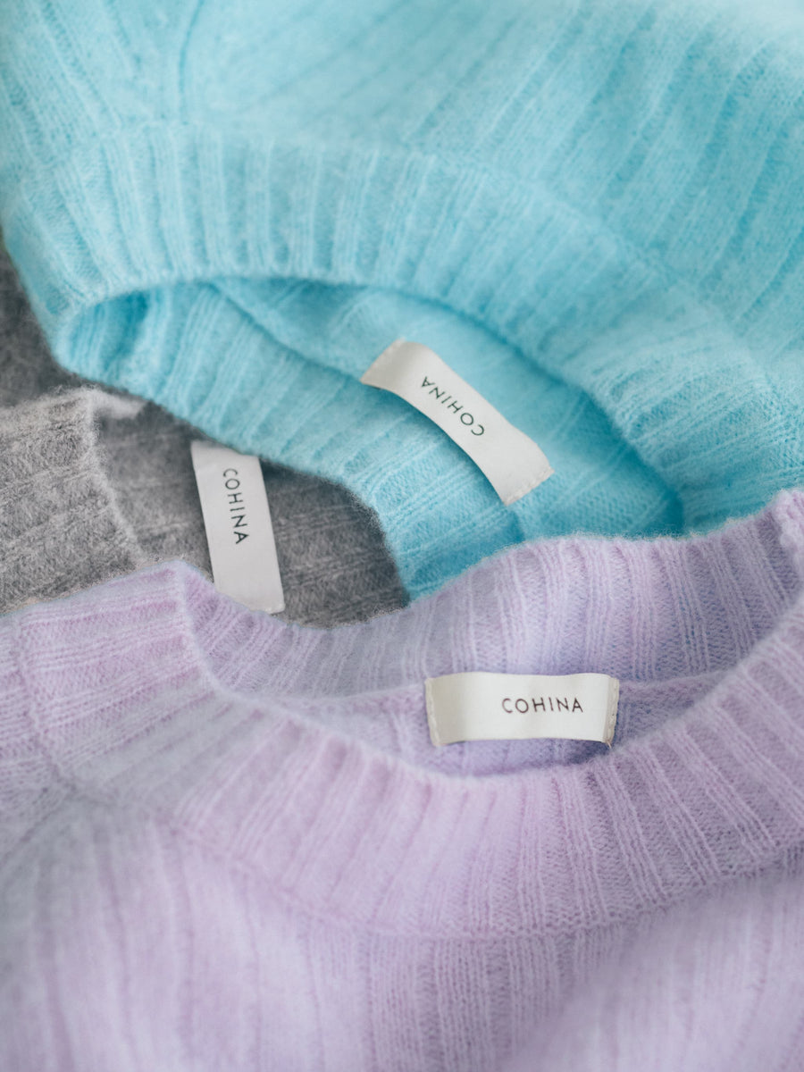 ウールボトルネックワイドリブニット　[通常]