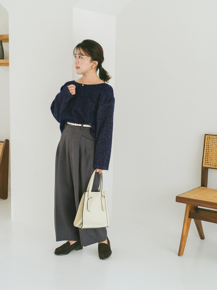 ウールショートボタンスリーブニット　[通常]