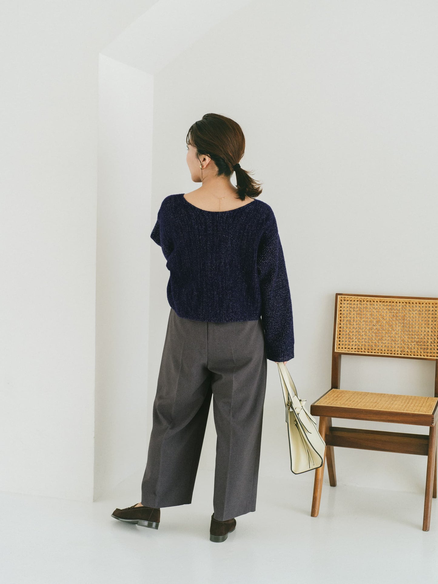 ウールショートボタンスリーブニット　[通常]