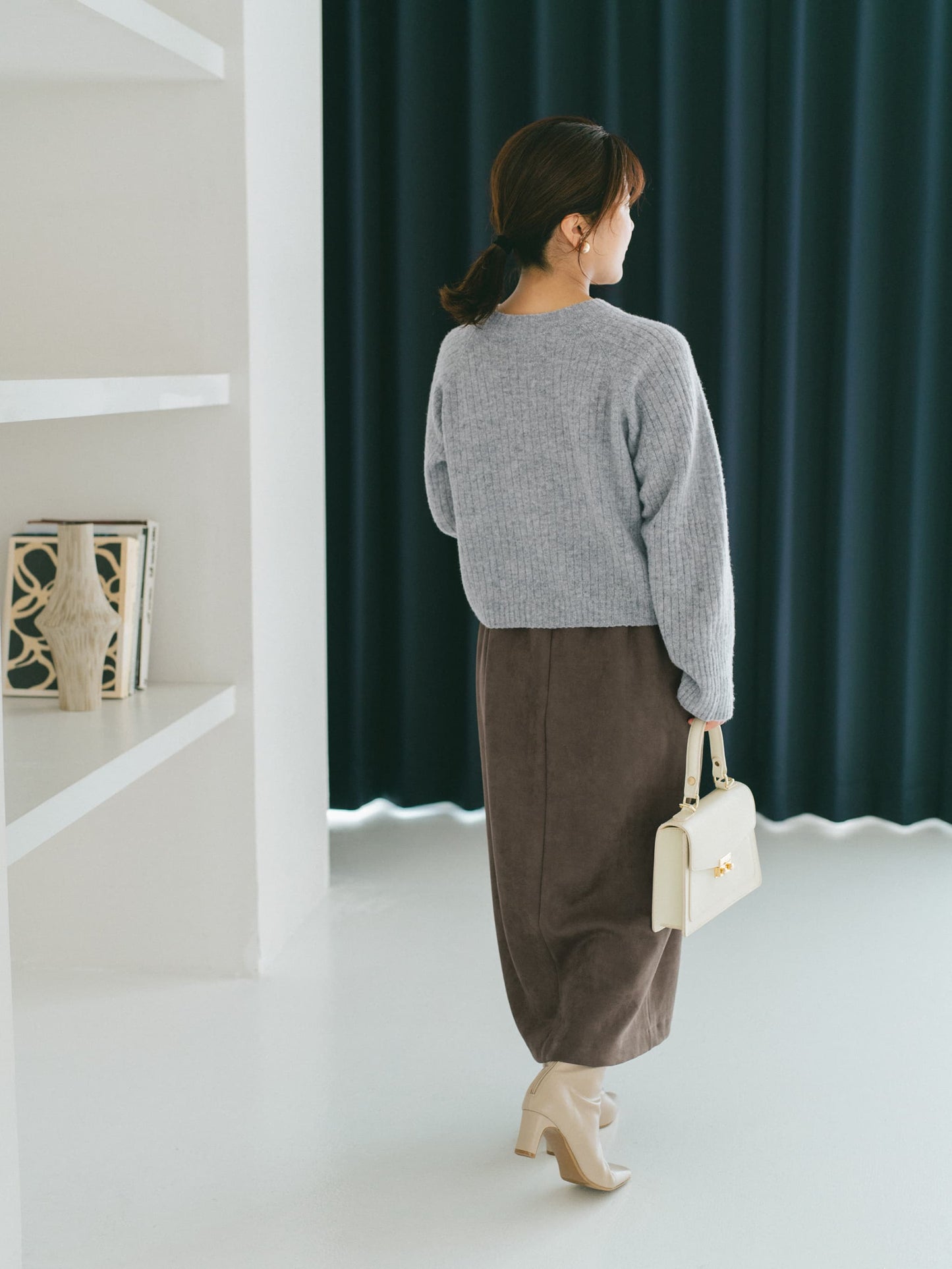 ウールボトルネックワイドリブニット　[通常]