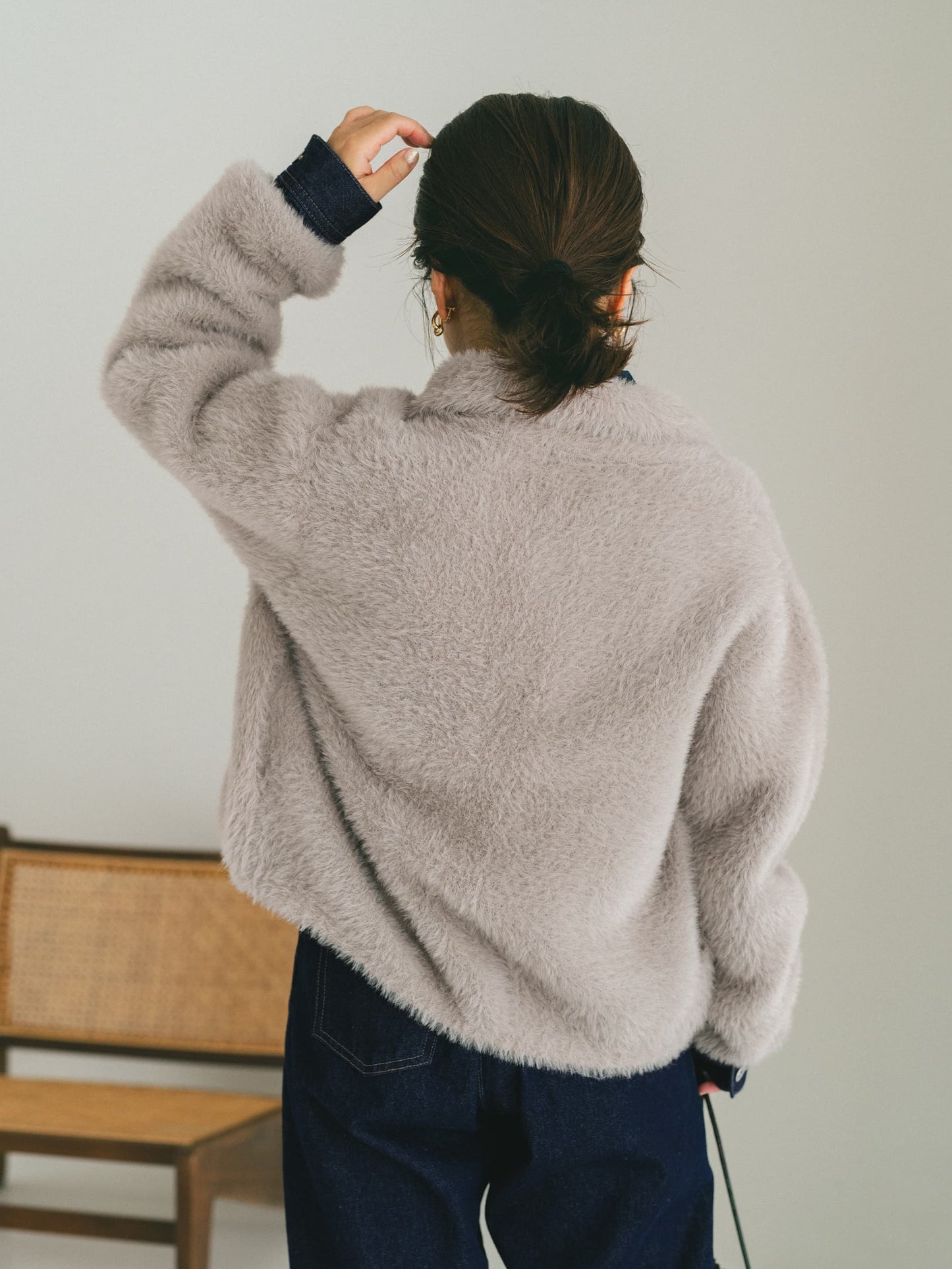 ダブルフェイスフェザージップブルゾン　[通常]