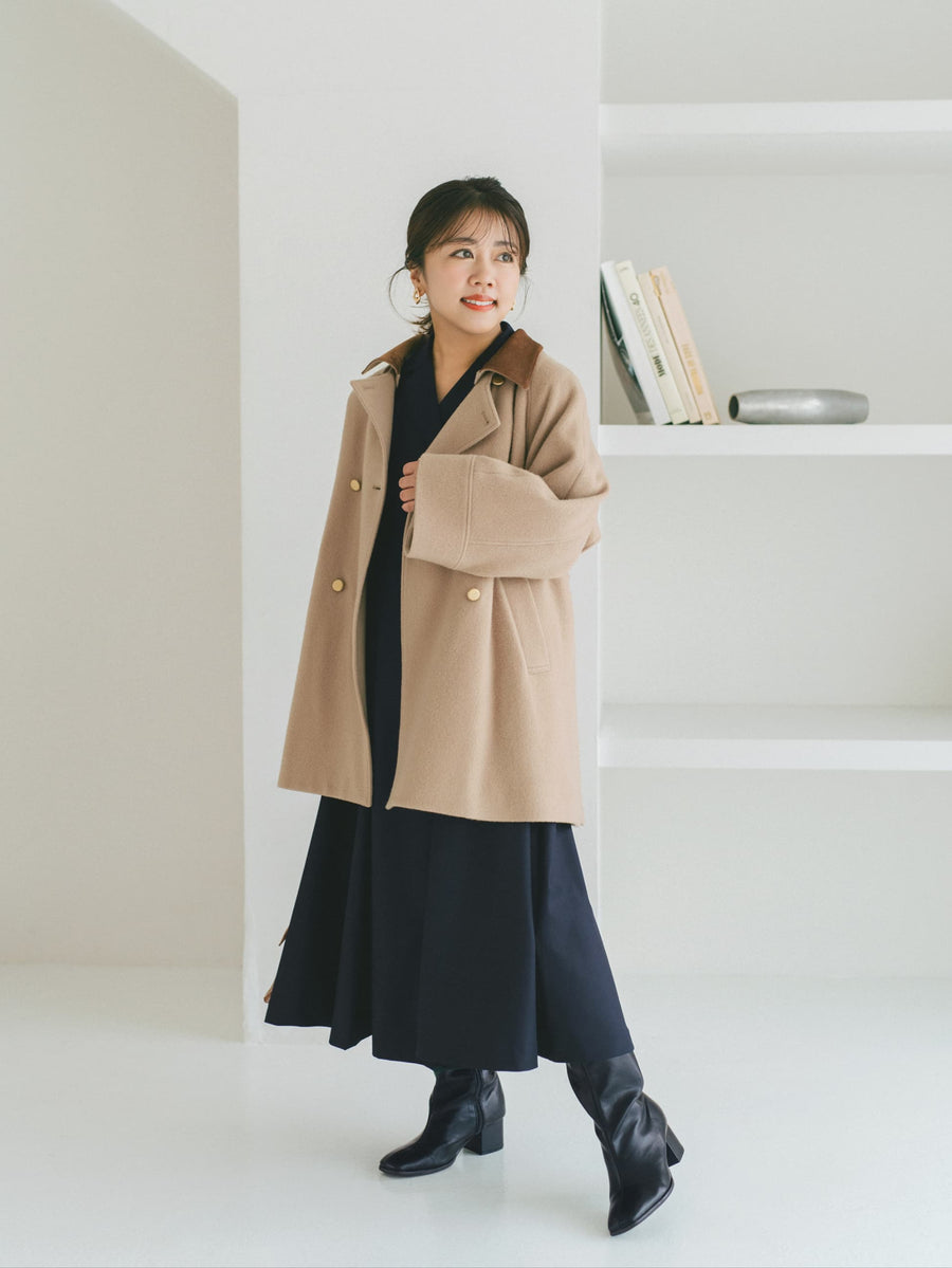 ウエストベルトテーラードワンピース-short & regular　[通常]