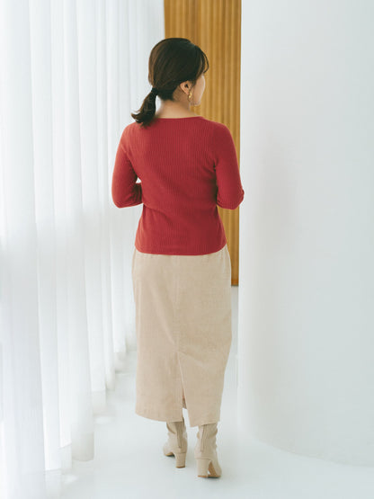 ＜sweetweb掲載＞パウダリーベロアIラインスカート-short & regular　[通常]