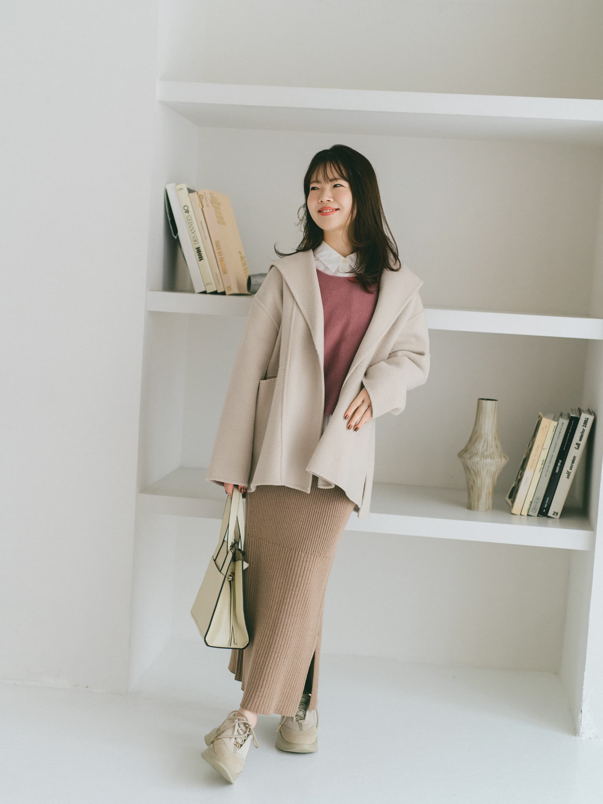 ウォッシャブルパターンリブIラインスカート-short & regular