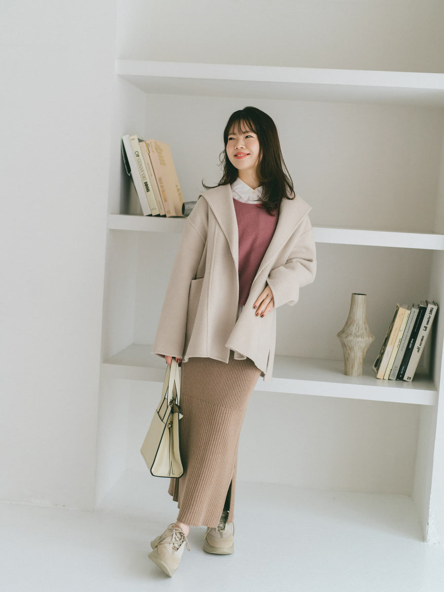 ウォッシャブルパターンリブIラインスカート-short & regular　[通常]