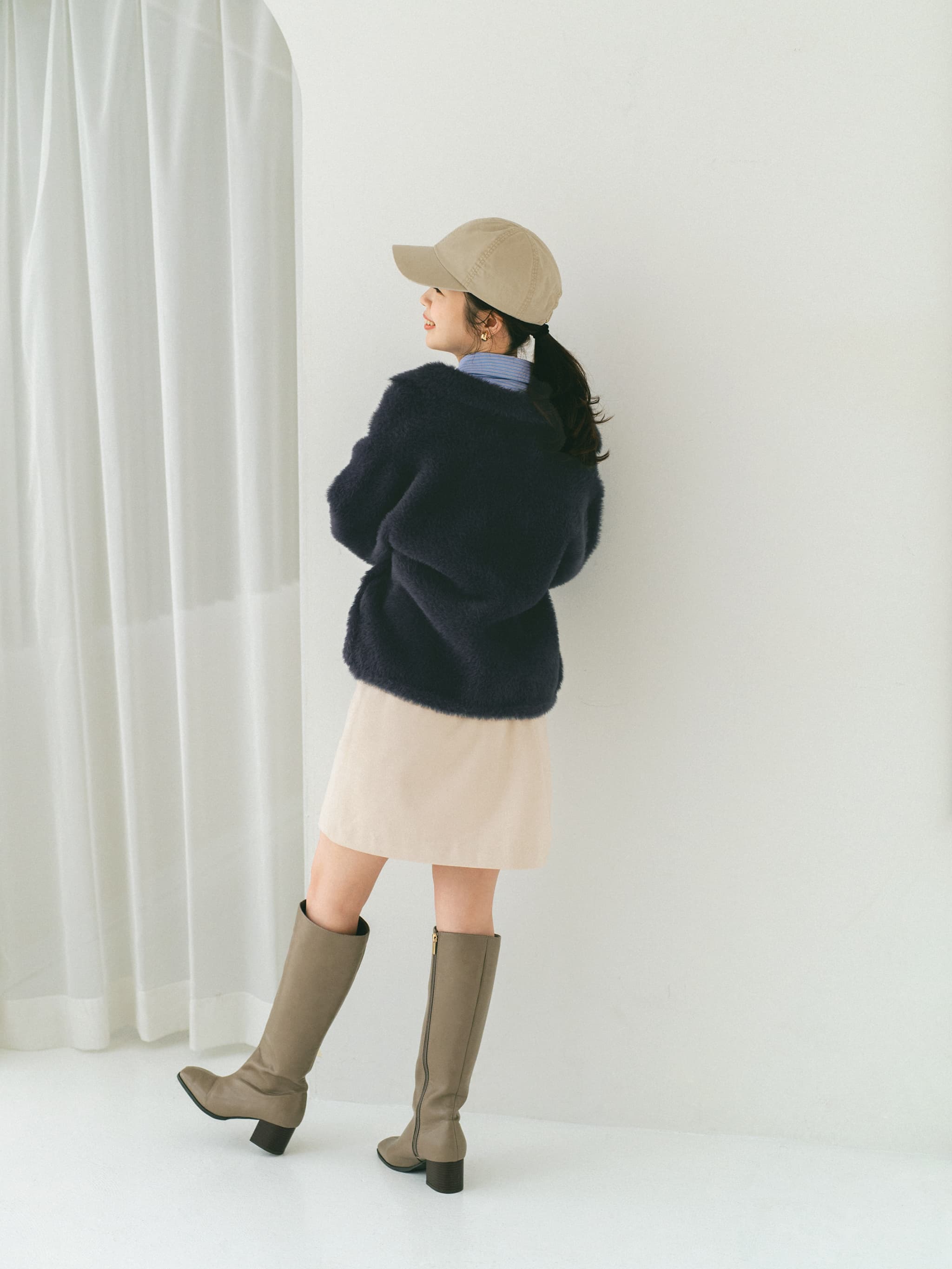 ダブルフェイスフェザージップブルゾン | 小柄・低身長女性向け