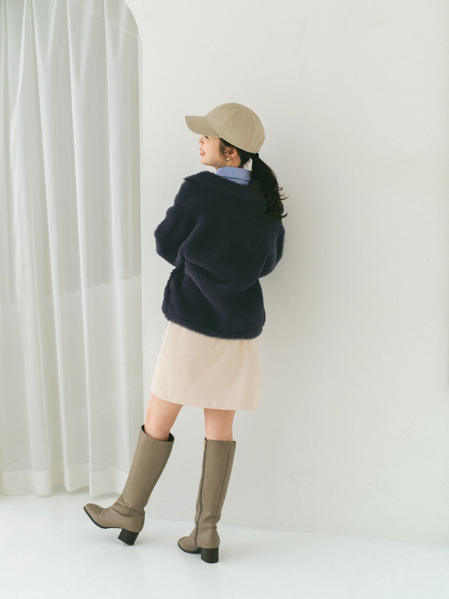 ダブルフェイスフェザージップブルゾン　[通常]