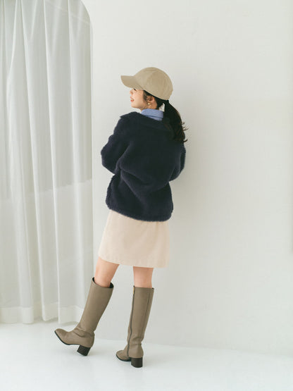 ダブルフェイスフェザージップブルゾン　[通常]