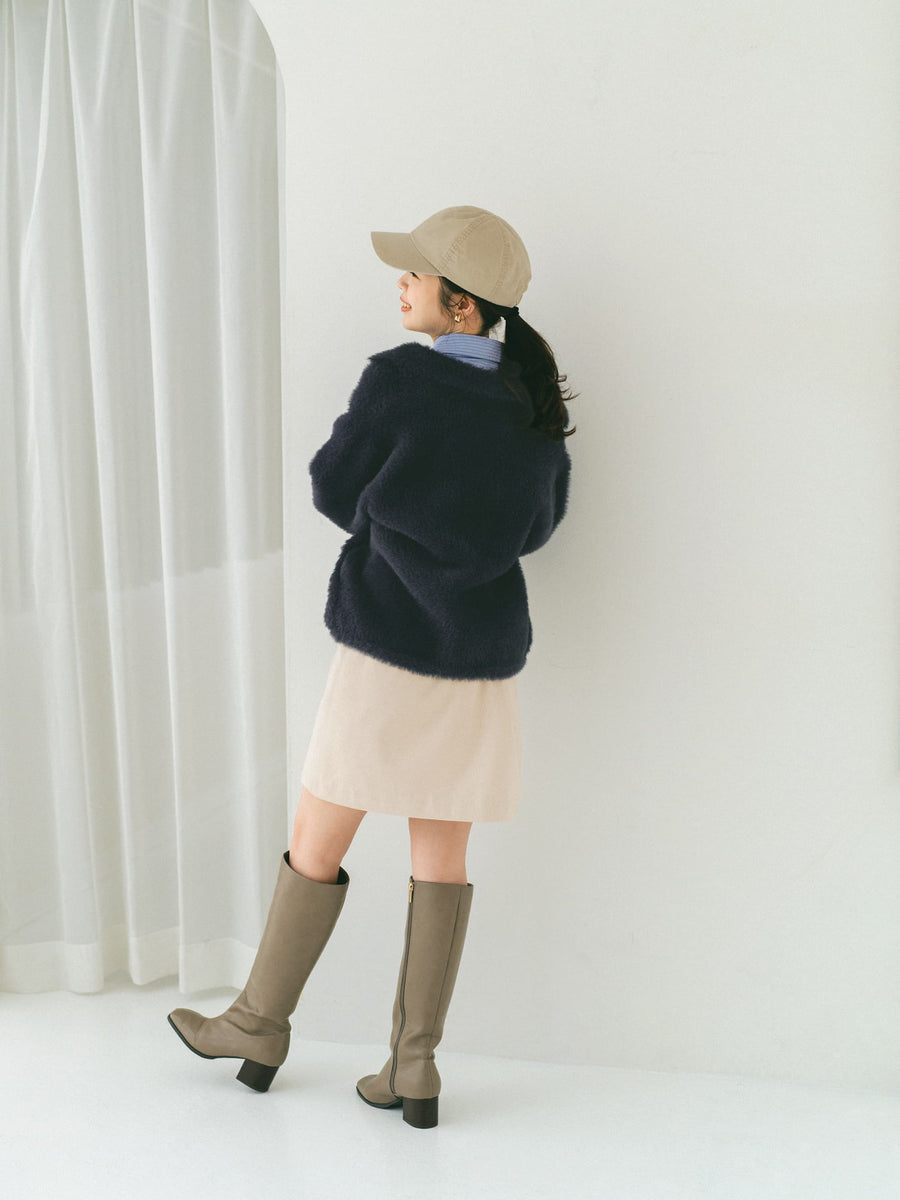 ダブルフェイスフェザージップブルゾン　[通常]