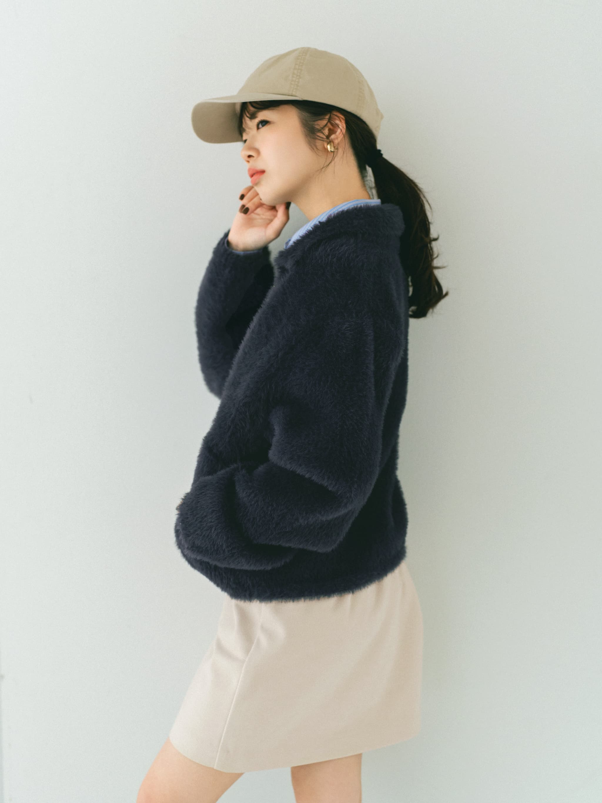 ダブルフェイスフェザージップブルゾン | 小柄・低身長女性向け