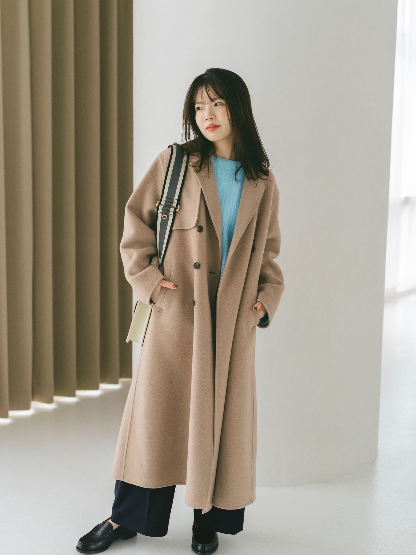 ウールボトルネックワイドリブニット　[通常]