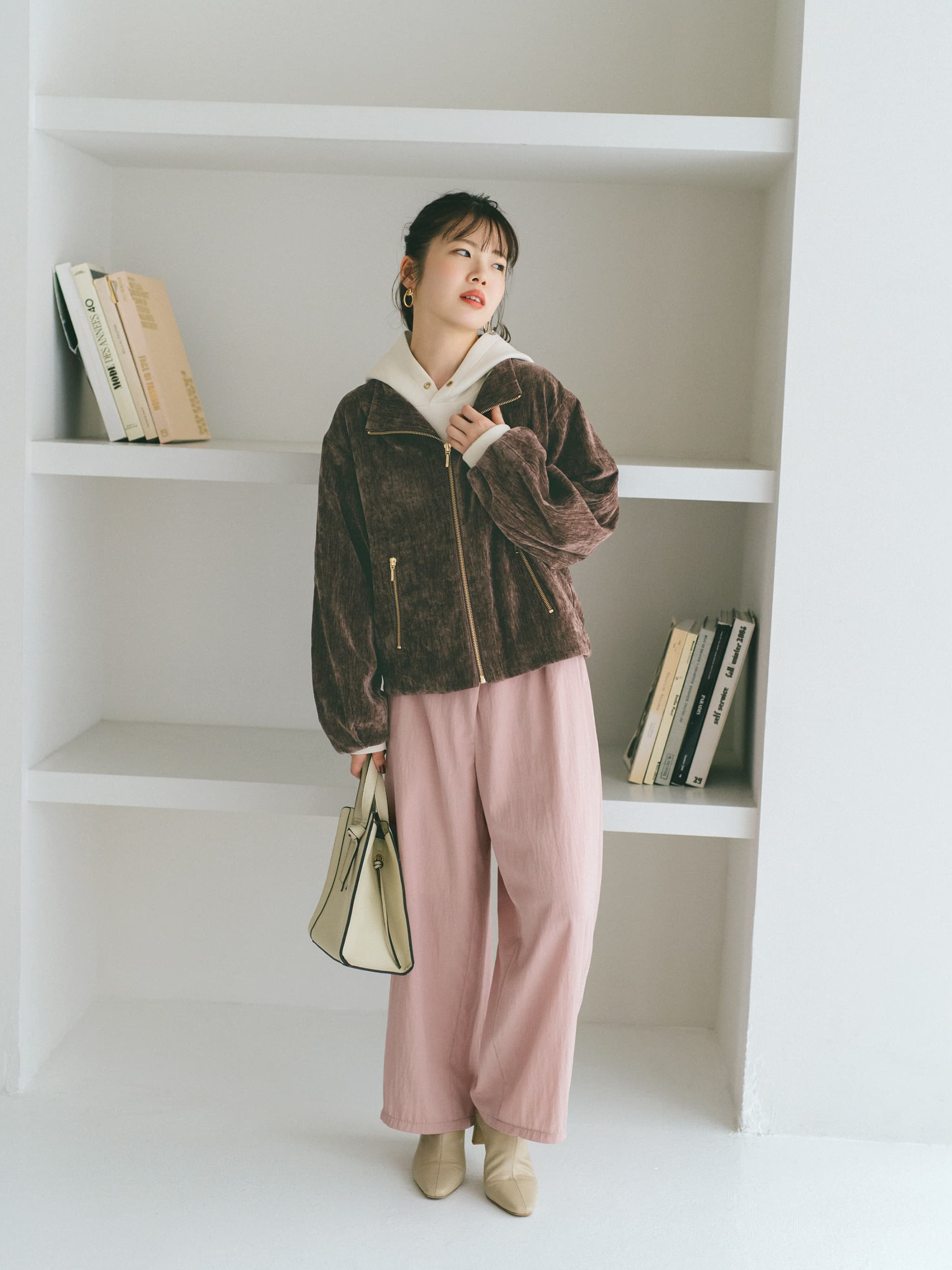 ダンボールニットショート丈フーディ | 小柄・低身長女性向け