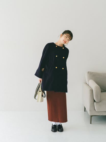 ＜sweetweb掲載＞2wayカラーゴールドボタンミドルコート　[通常]