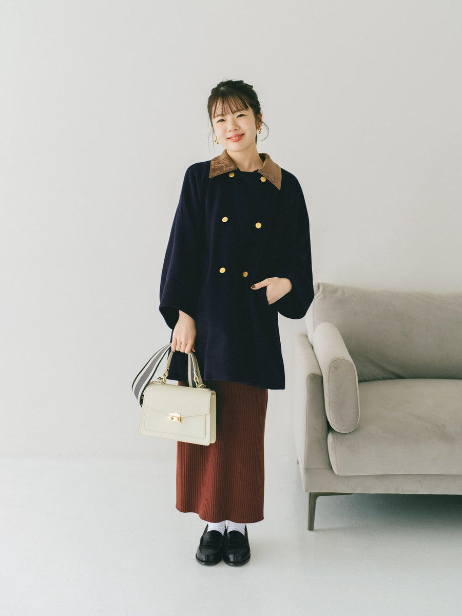 ＜sweetweb掲載＞2wayカラーゴールドボタンミドルコート　[通常]