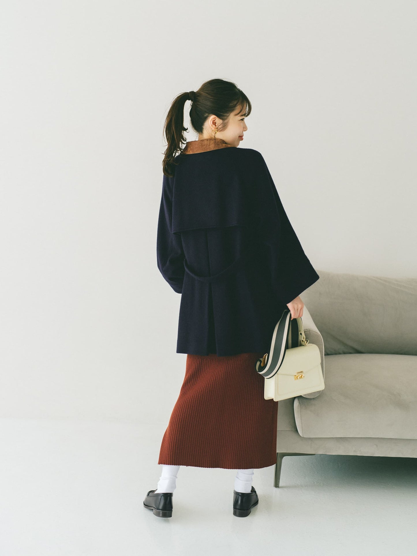 ＜sweetweb掲載＞2wayカラーゴールドボタンミドルコート　[通常]