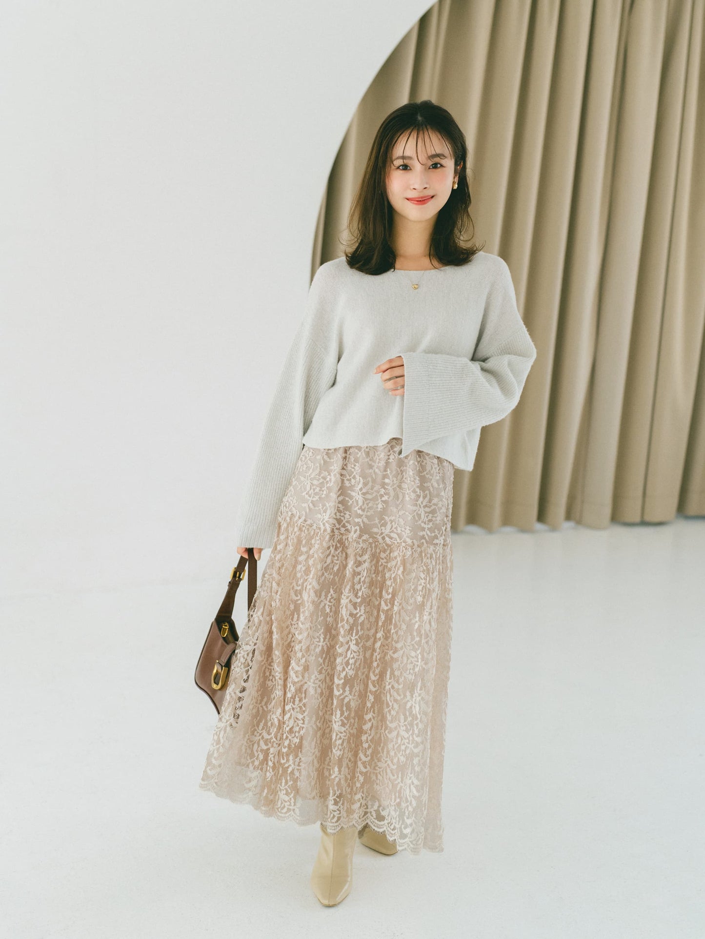 ウールショートボタンスリーブニット　[通常]