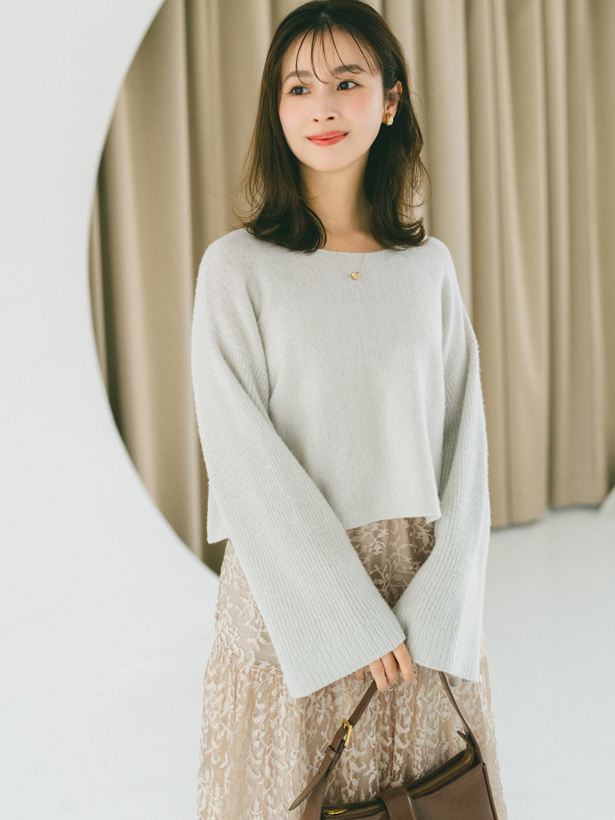 ウールショートボタンスリーブニット | 小柄・低身長女性向け