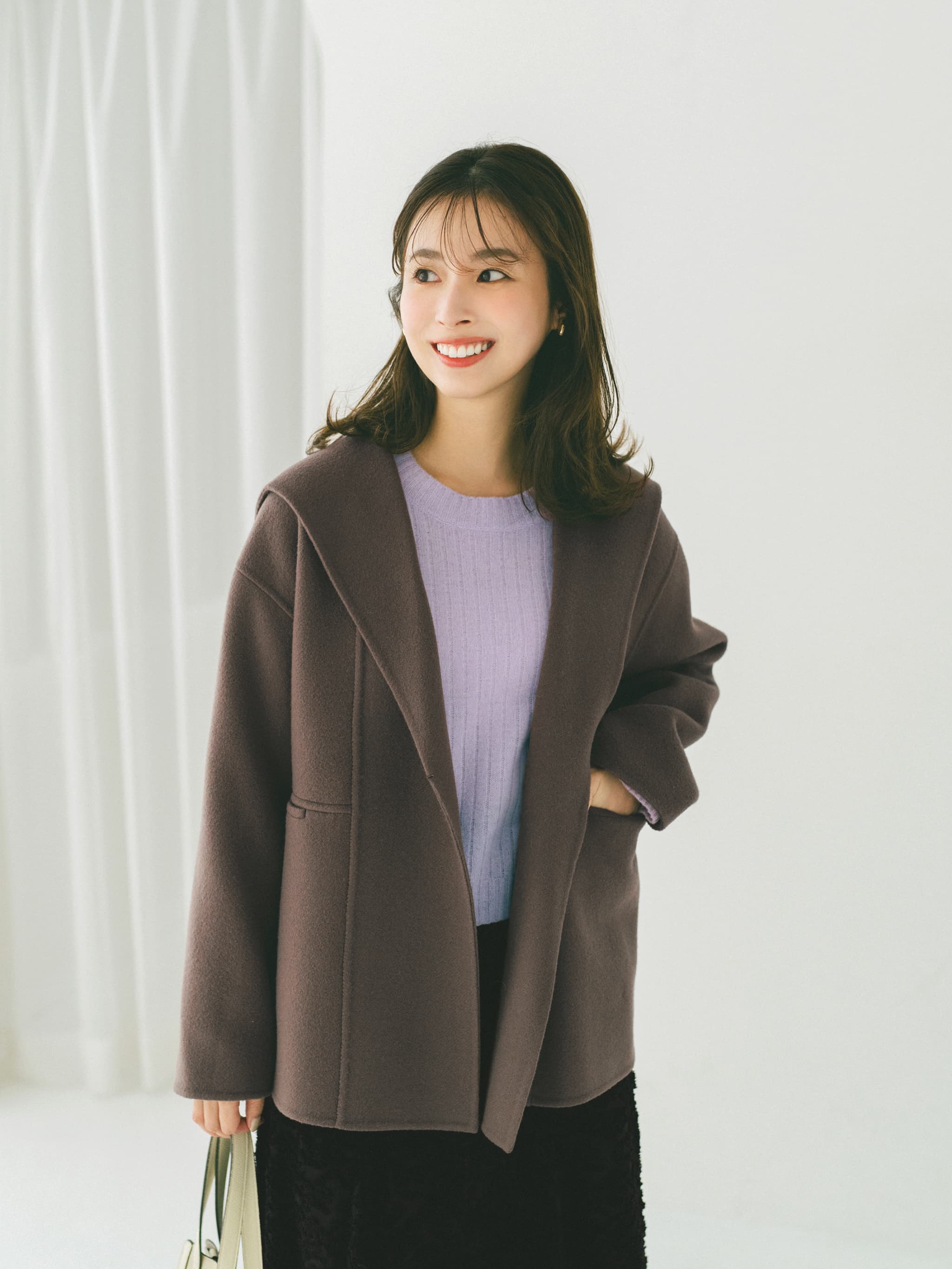 ウールリバーミドルコート | 小柄・低身長女性向けファッション通販