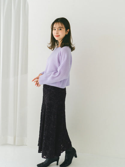 ウールボトルネックワイドリブニット　[通常]