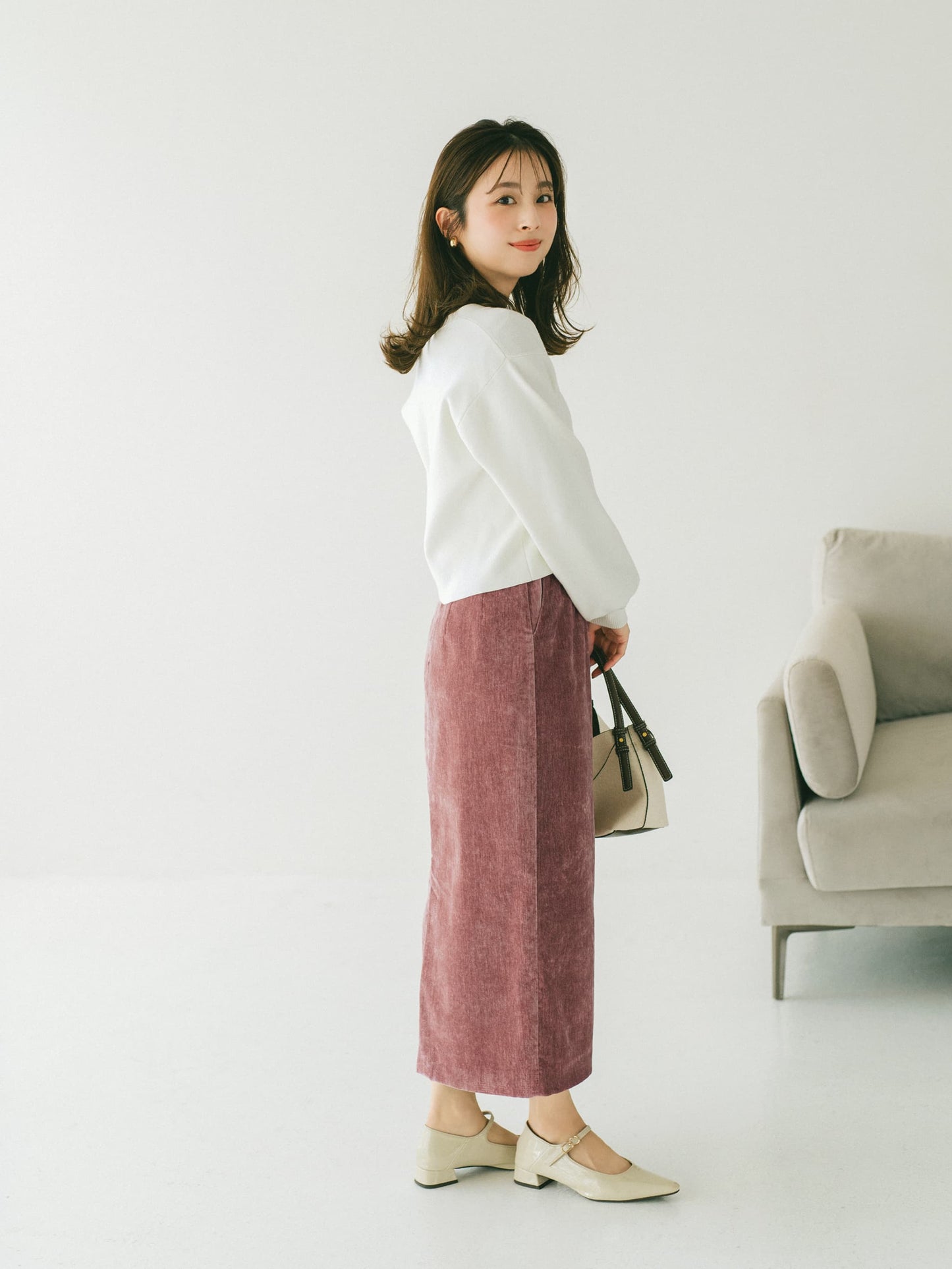 ブローチ付きコットンブレンドカーディガン　[通常]