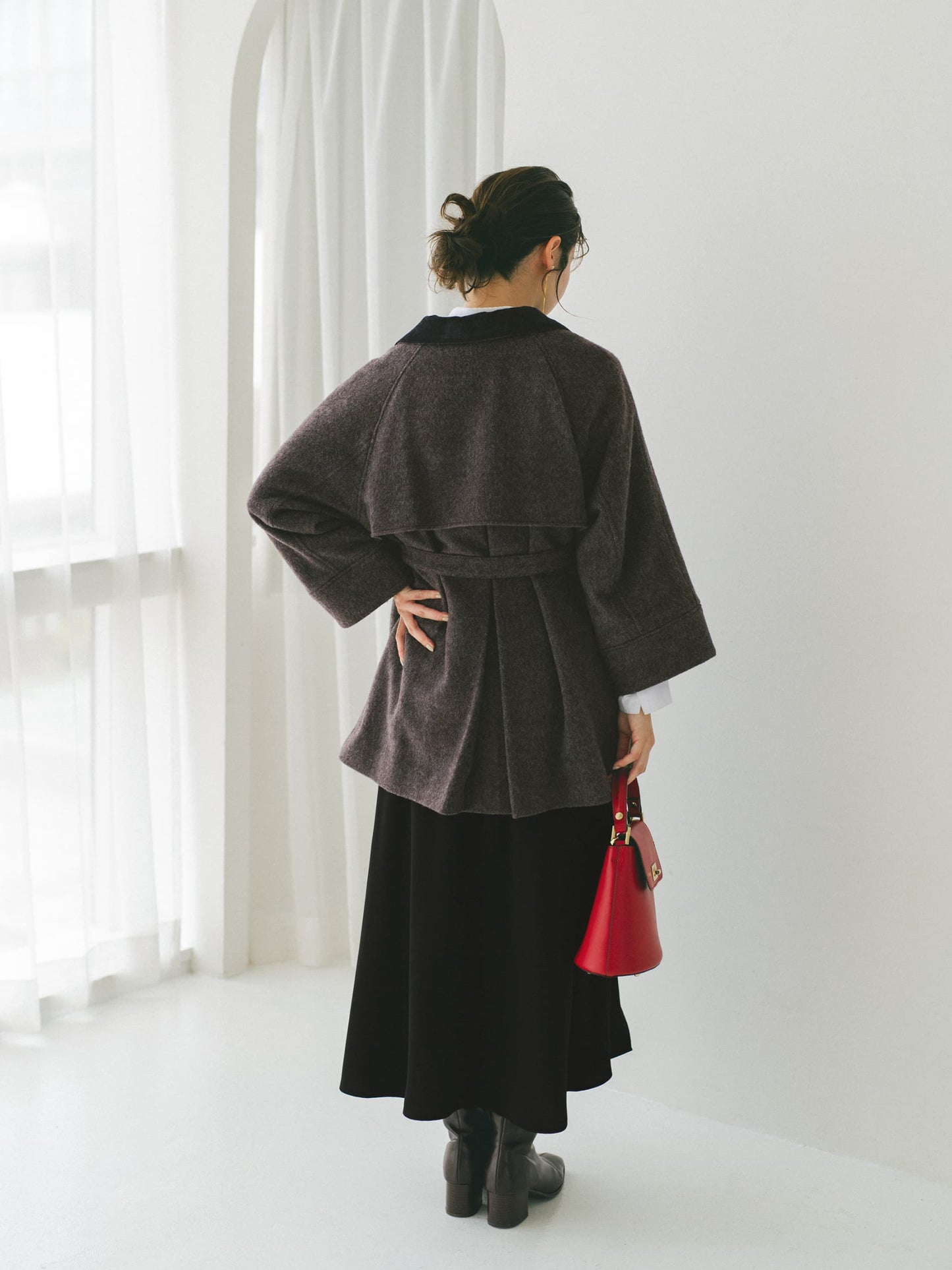 ＜sweetweb掲載＞2wayカラーゴールドボタンミドルコート　[通常]