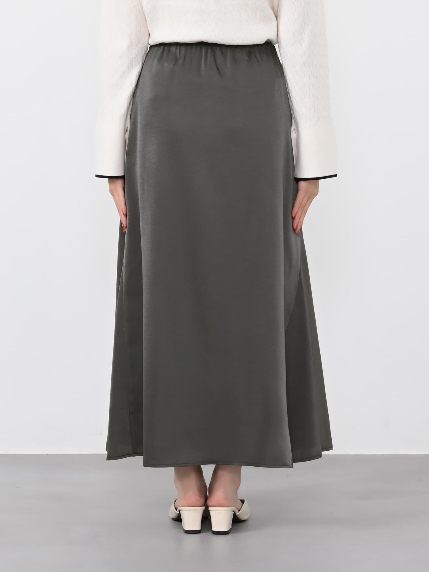 アシメナローサテンスカート-short & regular　[通常]