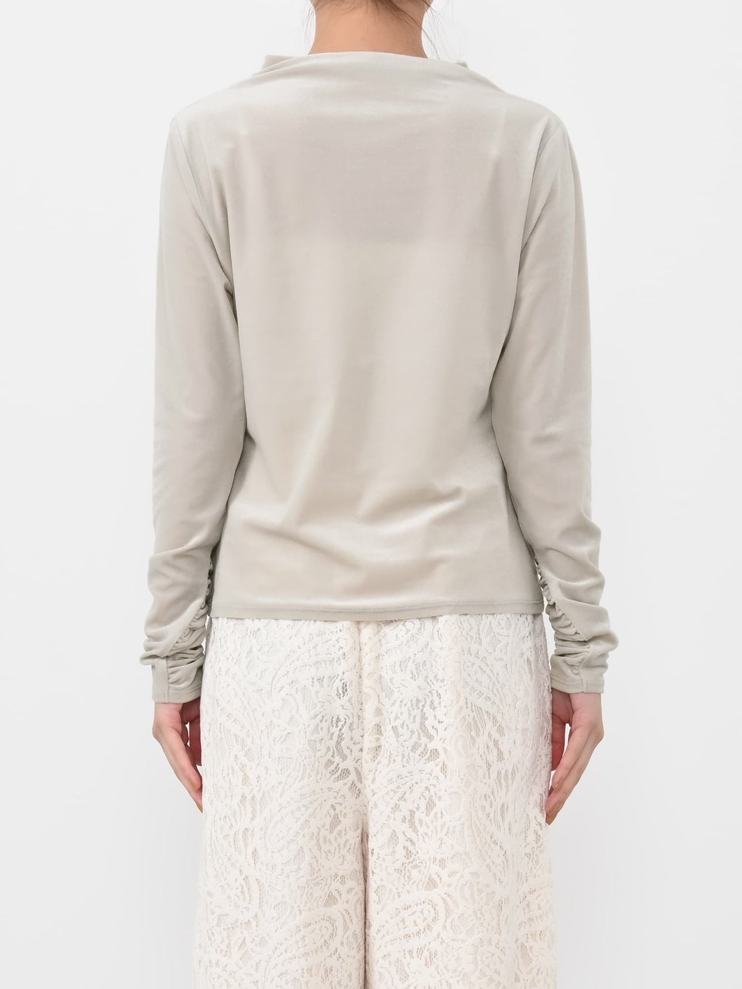 ＜sweetweb掲載＞シアーベロアギャザースリーブトップス　[通常]