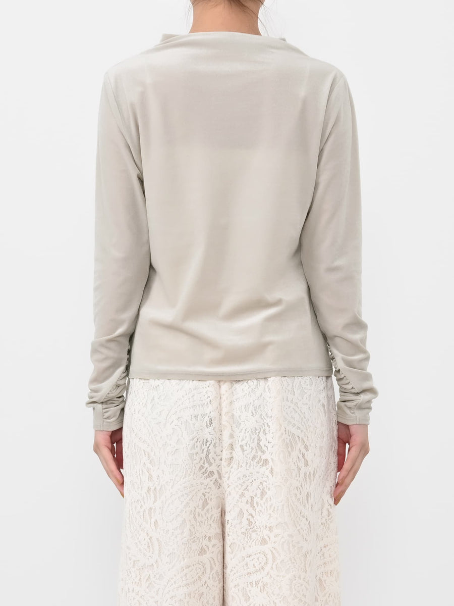 ＜sweetweb掲載＞シアーベロアギャザースリーブトップス　[通常]