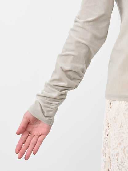 ＜sweetweb掲載＞シアーベロアギャザースリーブトップス　[通常]