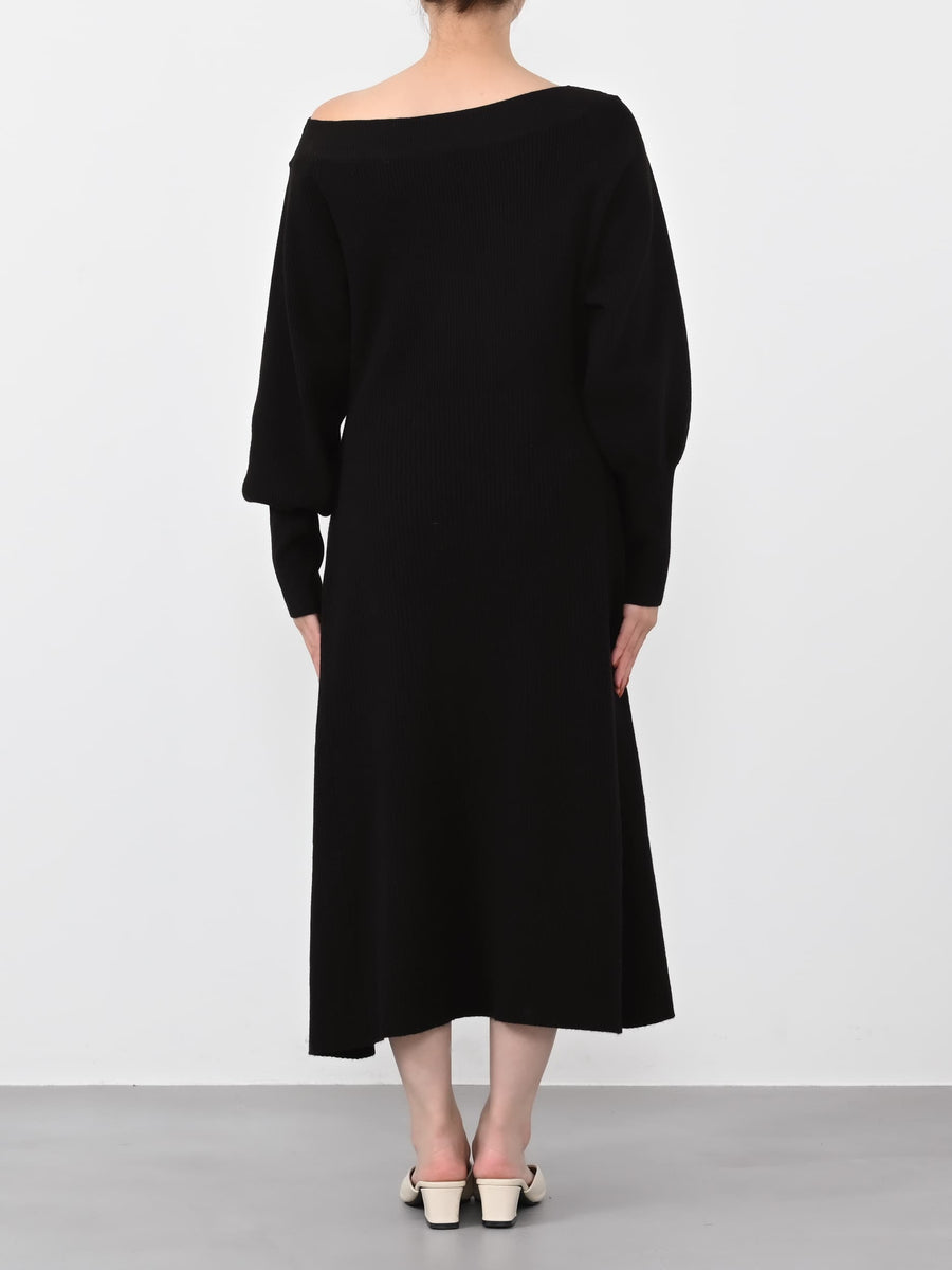 パターンリブフレアニットワンピース-short & regular　[通常]