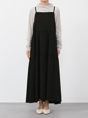 ※こちらが実物のカラーに一番お色味が近くなっております。（アイボリー×ブラック）<br>150cm | B:78 W:56 H:74 股下:69  | regular着用 (ヒールの高さ3.5cm)<br>※キャミワンピースはアイボリー×ブラック、ブラック×ブラック共通です。