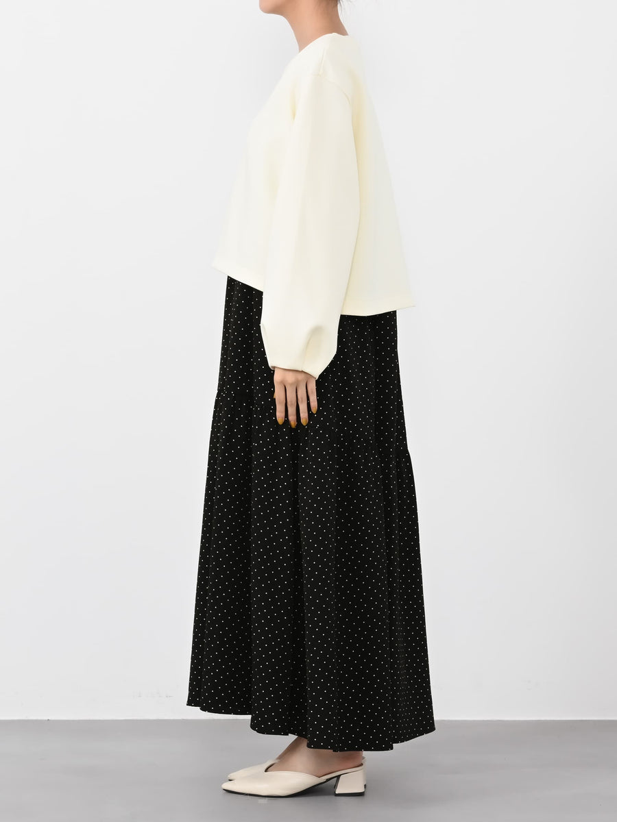 ダンボールトップスドットキャミワンピセット-short & regular　[通常]