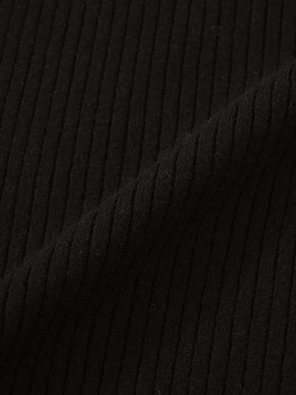 パターンリブフレアニットワンピース-short & regular　[通常]