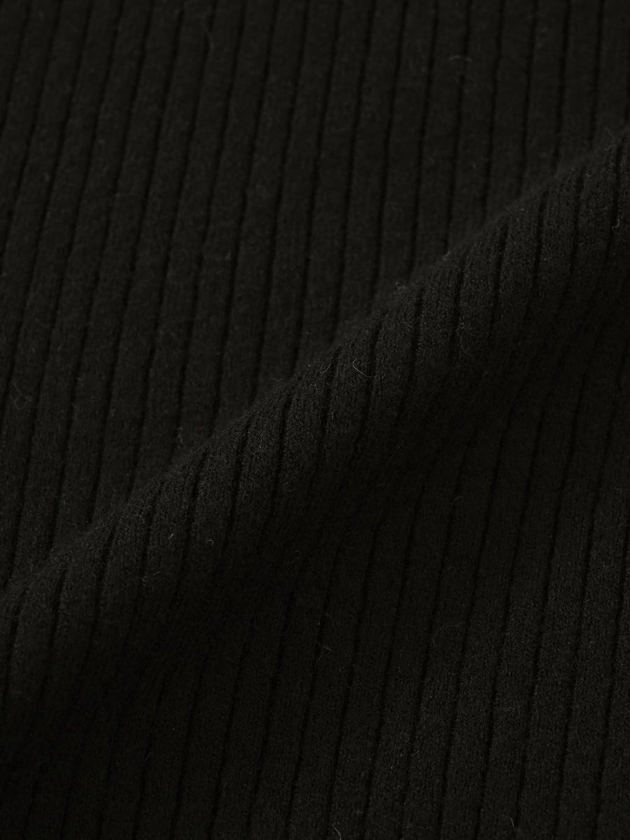 パターンリブフレアニットワンピース-short & regular　[通常]