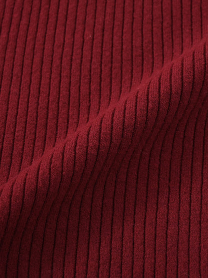 パターンリブフレアニットワンピース-short & regular　[通常]