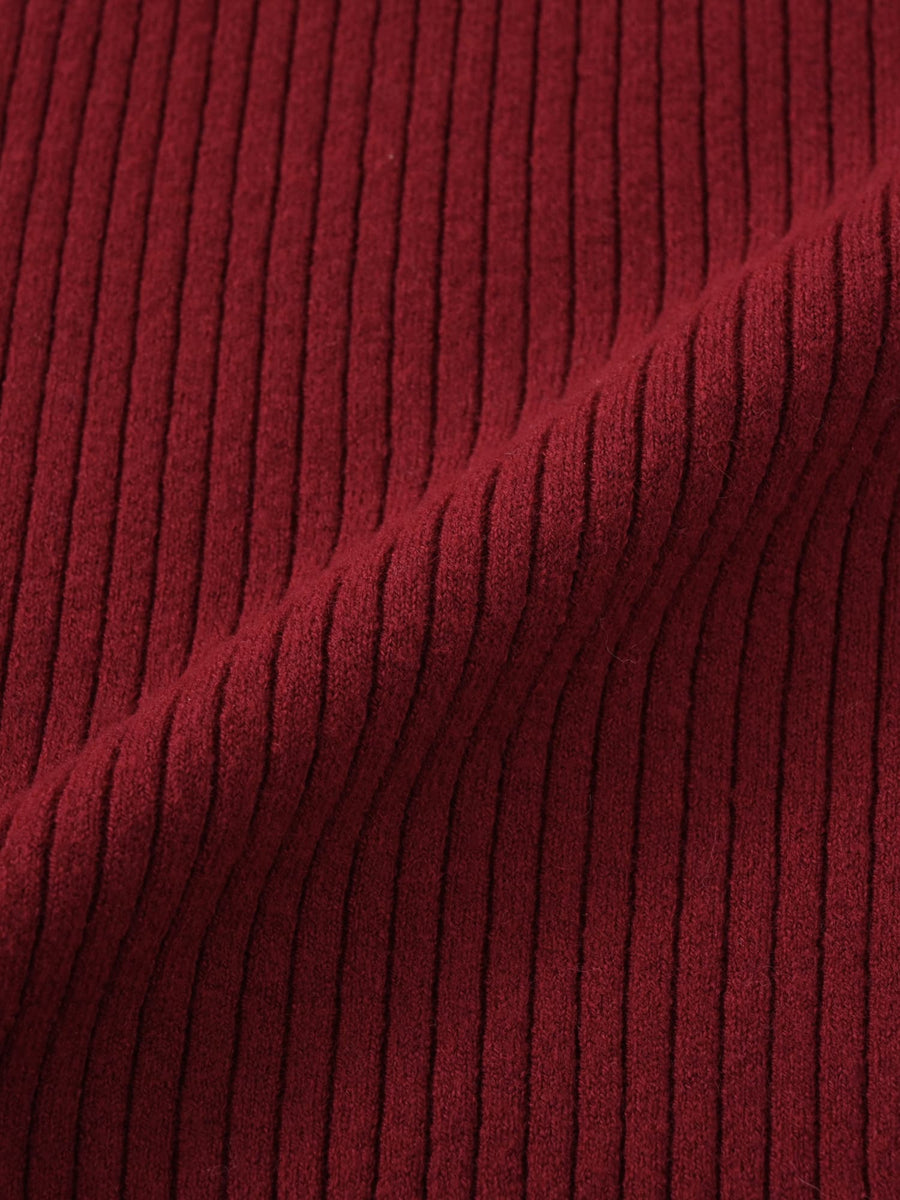 パターンリブフレアニットワンピース-short & regular　[通常]