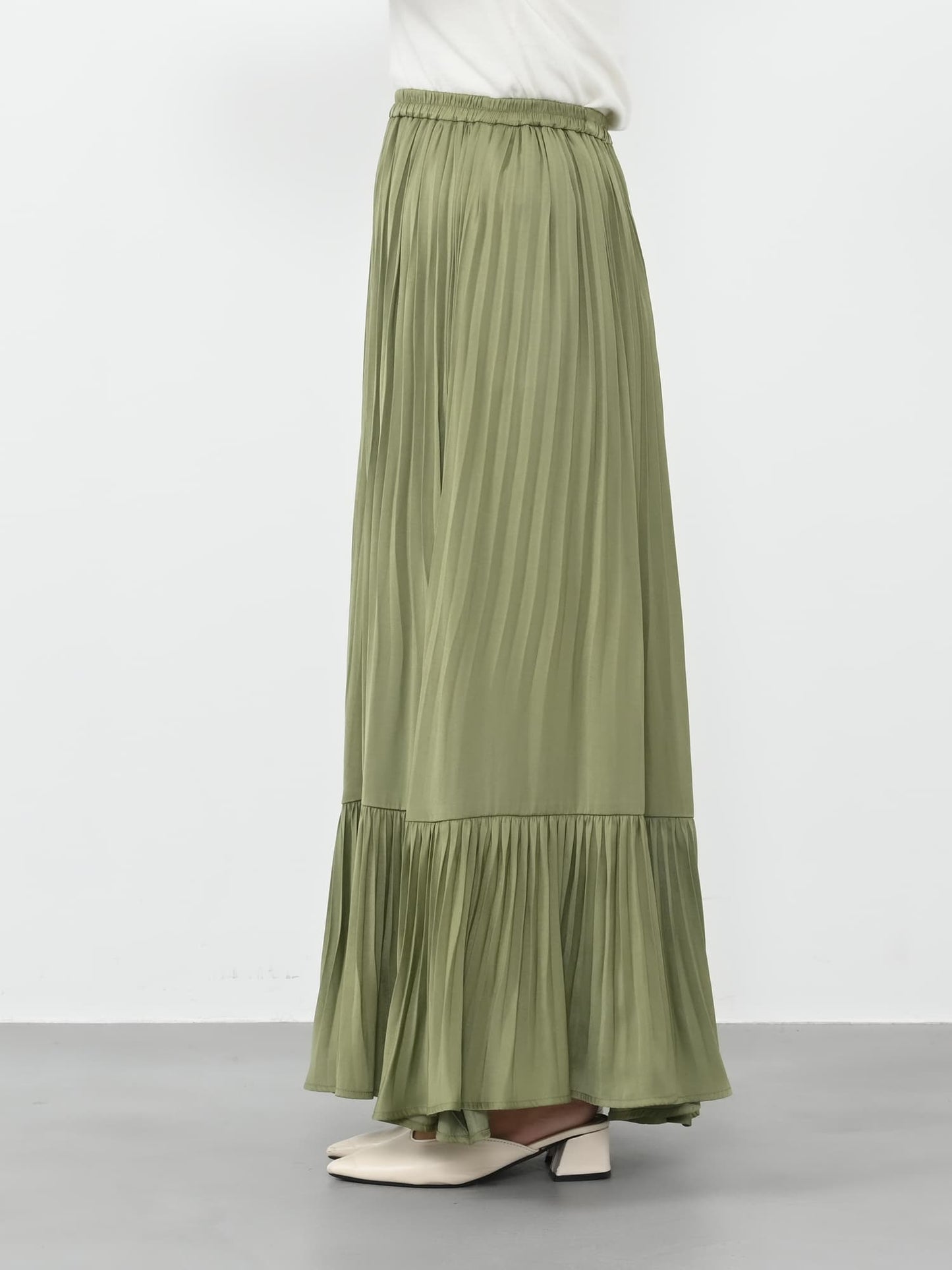 プリーツティアードヘムスカート-short & regular　[通常]