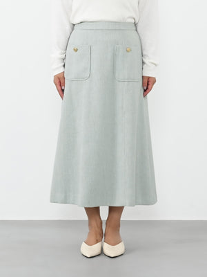 ※こちらが実物のカラーに一番お色味が近くなっております。（ブルー系）<br>144cm | B:80 W:64 H:84 股下:62 | short-XS着用 (ヒールの高さ:3.5cm)