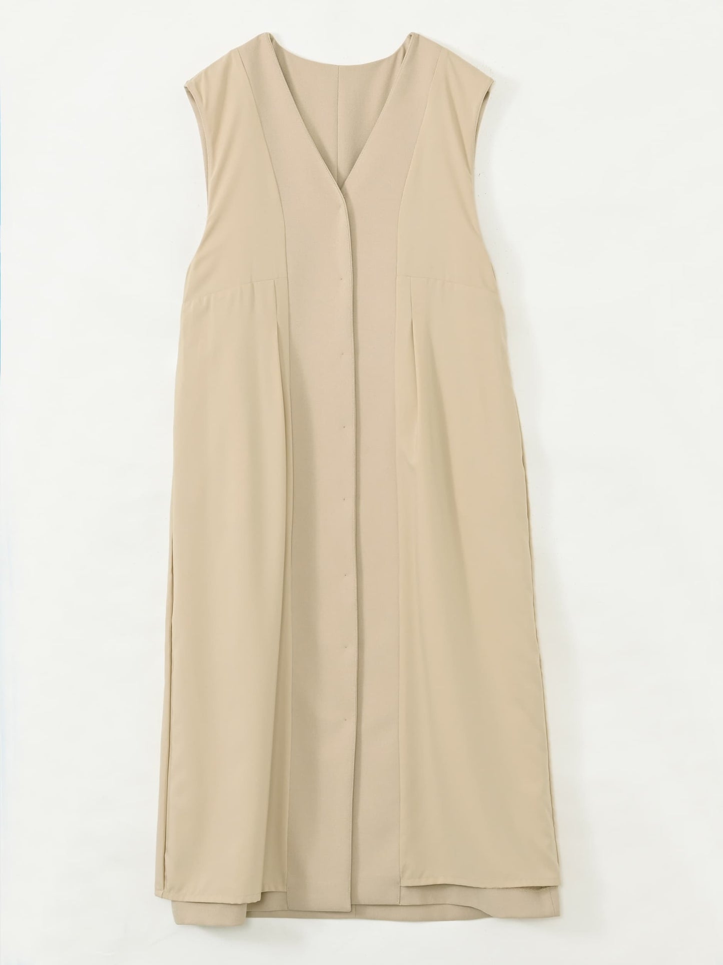 フロントボタンVネックジャンパースカート-short & regular　[通常]